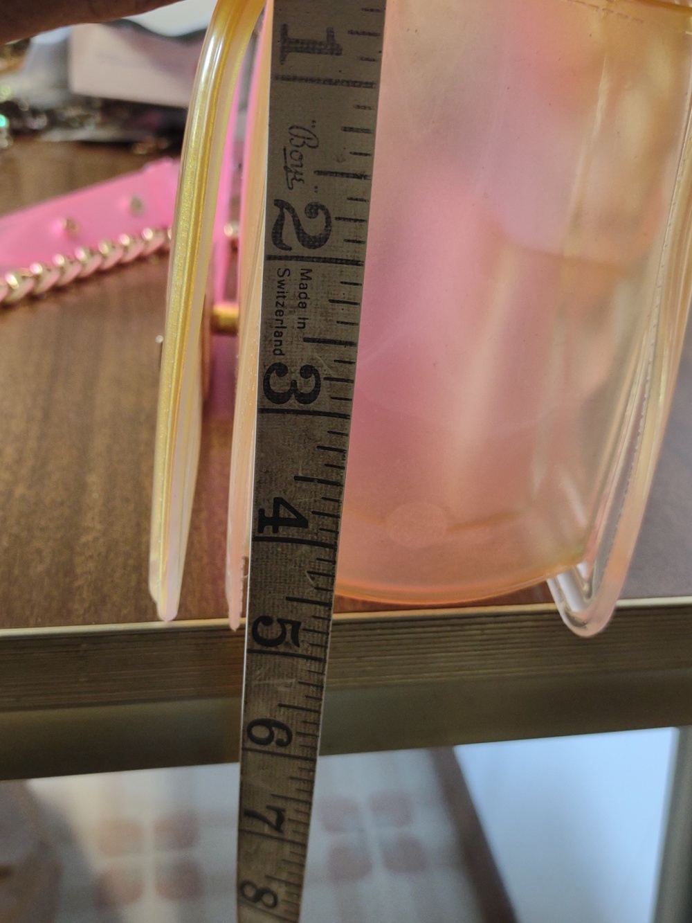 Jelly Pink to Yellow Ombre Quilted Look Vintage Crossbody Bag - Picture 8 of 8